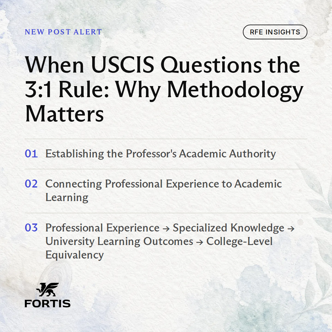 When USCIS Questions the 3:1 Rule: Why Methodology Matters
